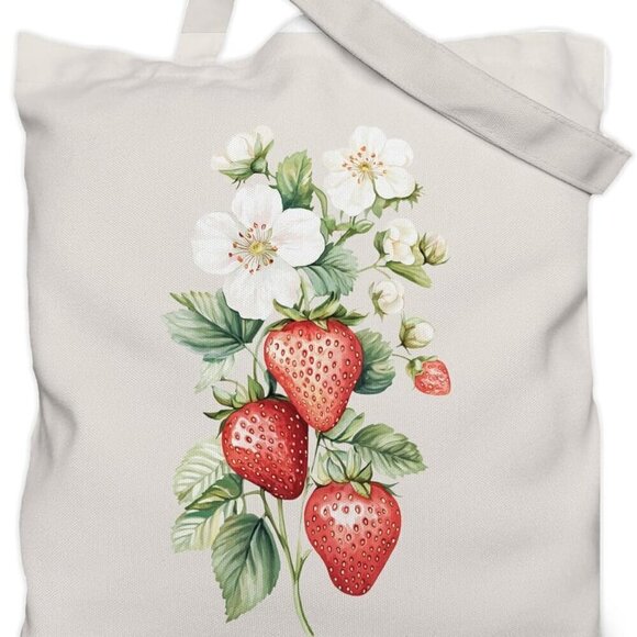 Handbags - Strawberry Tote Bag Canvas Large Capacity Multi-Purpose for Women